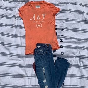Abercrombie and Fitch jeans and tee shirt